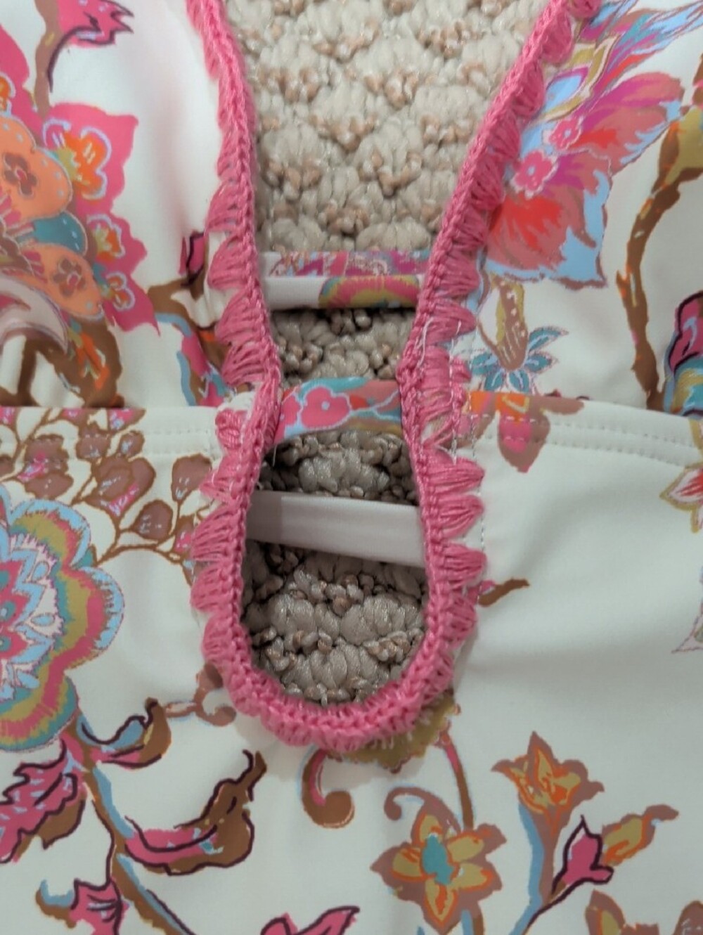 Cupshe Floral One-Piece Swimsuit with Pink Trim - Picture 2 of 5